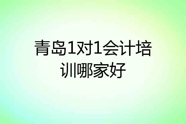 青岛1对1会计培训哪家好