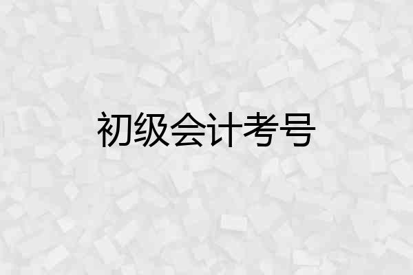 初级会计考号
