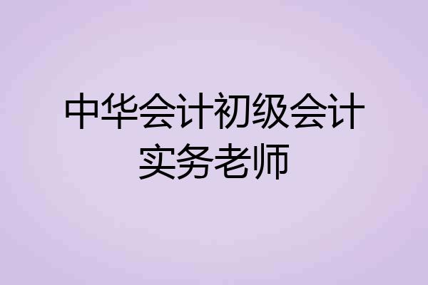 中华会计初级会计实务老师