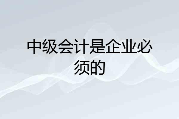 中级会计是企业必须的
