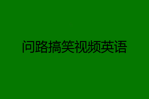 问路搞笑视频英语