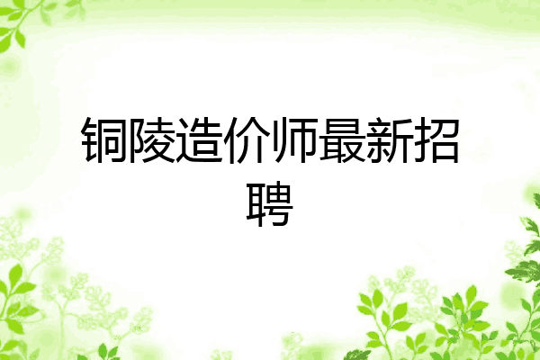 铜陵造价师最新招聘