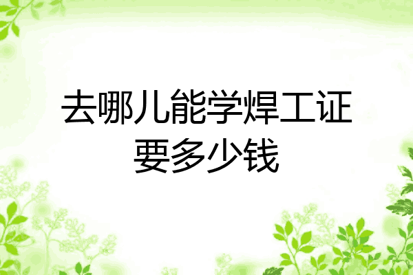 去哪儿能学焊工证要多少钱