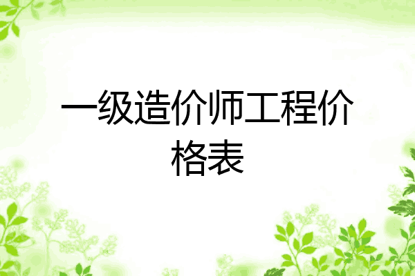 一级造价师工程价格表