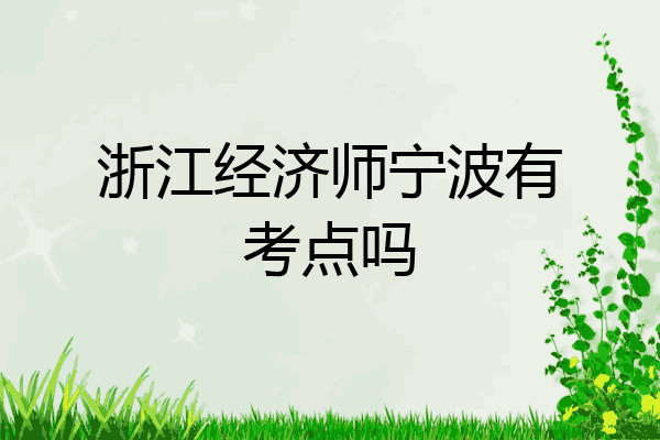 浙江经济师宁波有考点吗