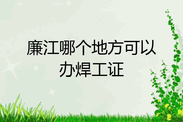 廉江哪个地方可以办焊工证