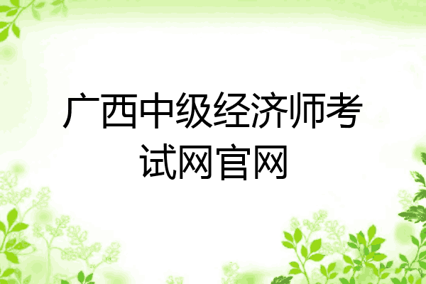 广西中级经济师考试网官网