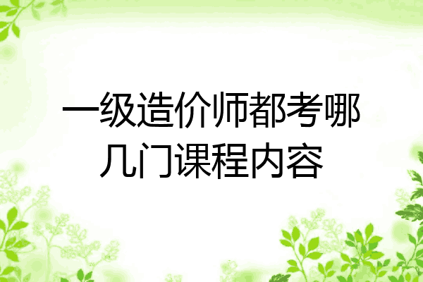 一级造价师都考哪几门课程内容