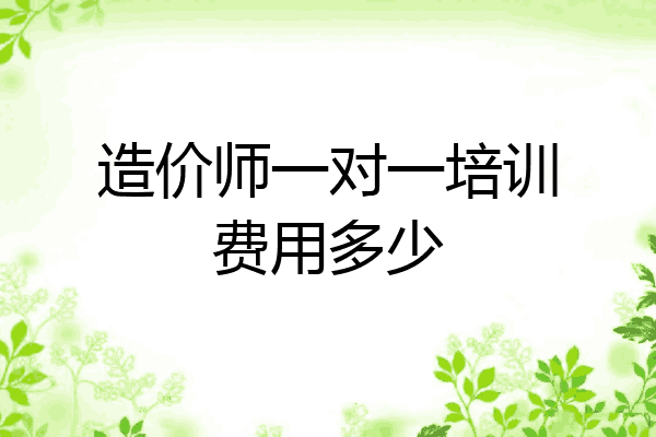 造价师一对一培训费用多少