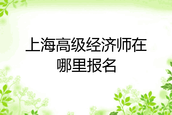 上海高级经济师在哪里报名