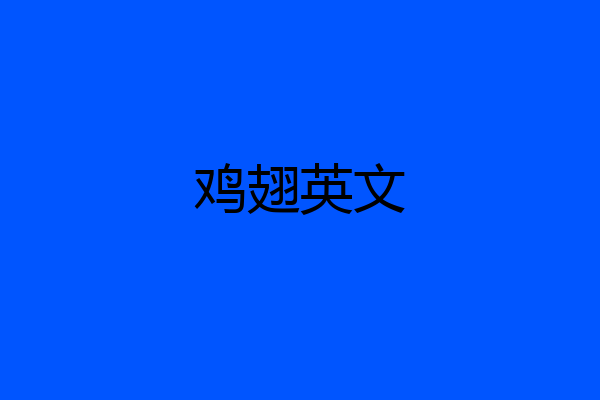 鸡翅英文