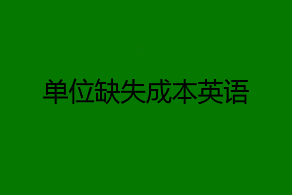 单位缺失成本英语