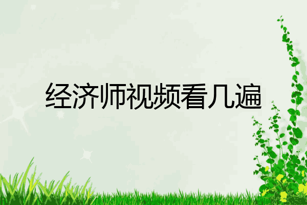 经济师视频看几遍