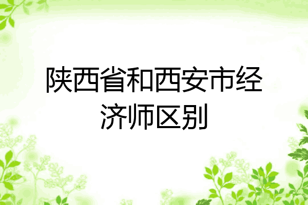 陕西省和西安市经济师区别