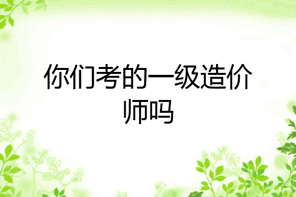 你们考的一级造价师吗