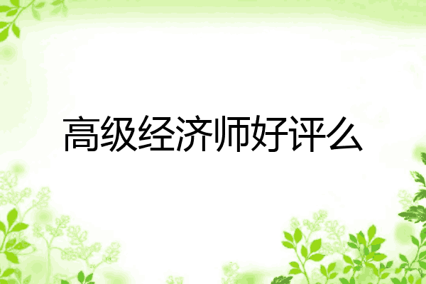高级经济师好评么