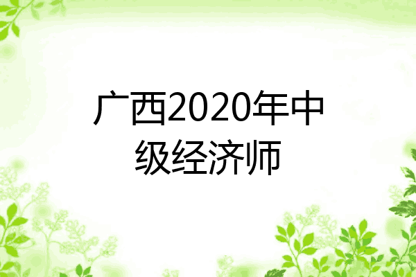 广西2020年中级经济师
