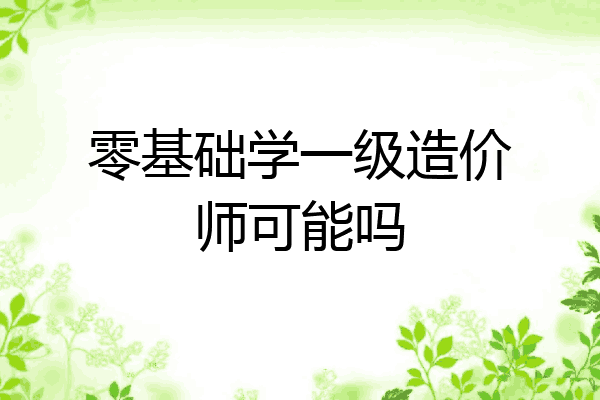 零基础学一级造价师可能吗