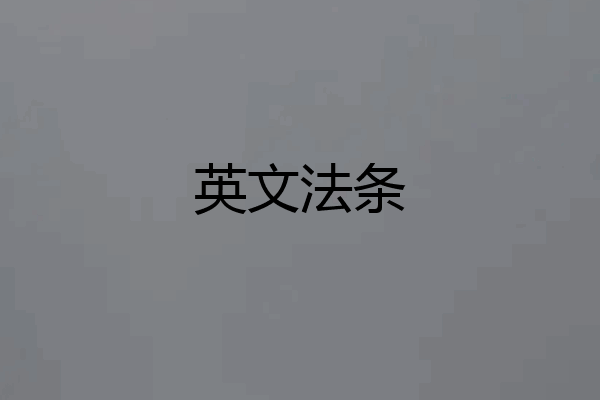 英文法条