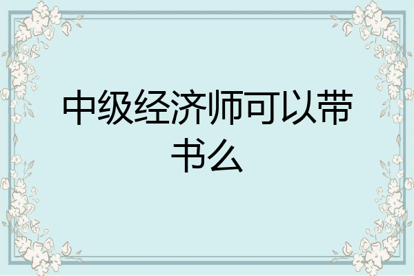 中级经济师可以带书么