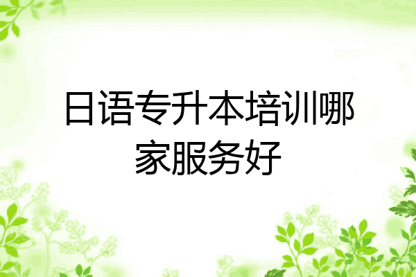 日语专升本培训哪家服务好