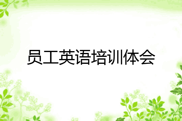 员工英语培训体会