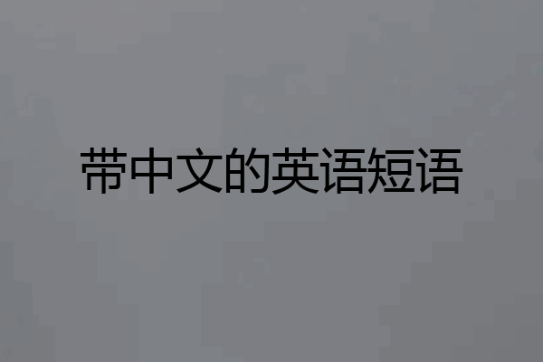 带中文的英语短语