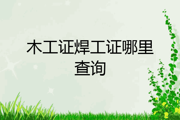 木工证焊工证哪里查询