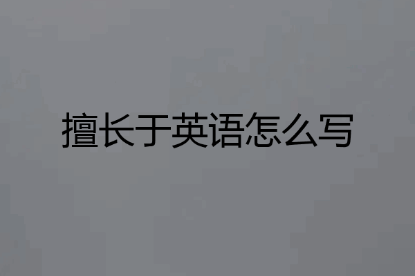擅长于英语怎么写