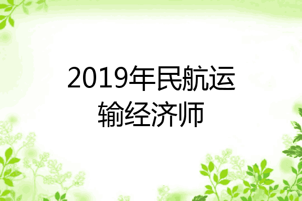 2019年民航运输经济师