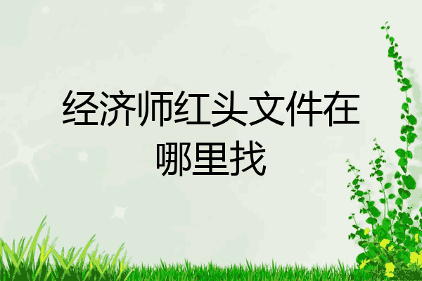 经济师红头文件在哪里找