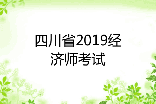 四川省2019经济师考试