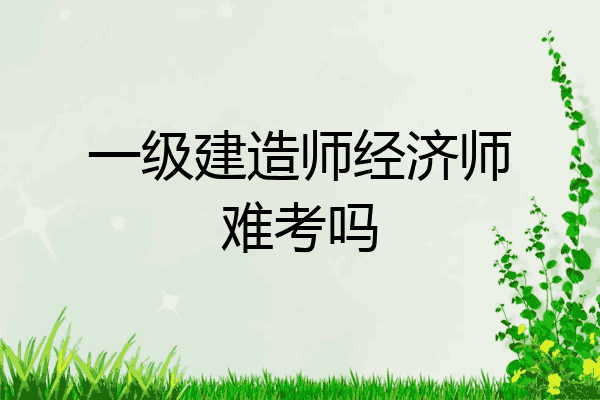一级建造师经济师难考吗