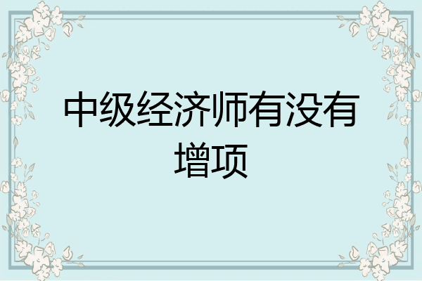 中级经济师有没有增项