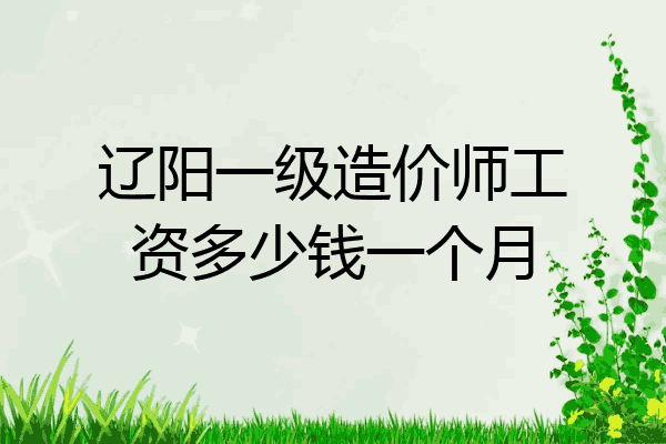 辽阳一级造价师工资多少钱一个月