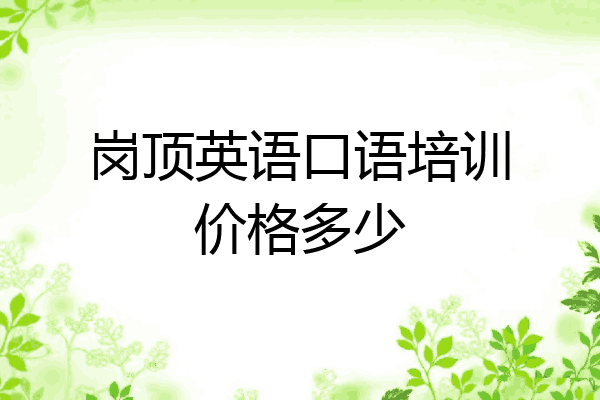 岗顶英语口语培训价格多少