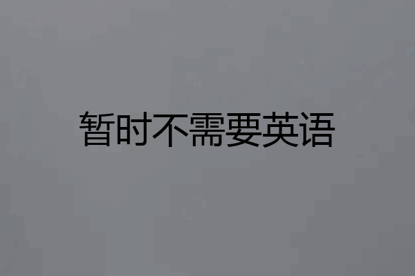 暂时不需要英语