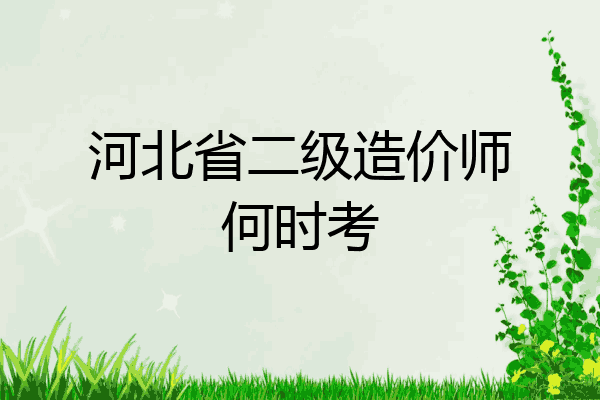 河北省二级造价师何时考
