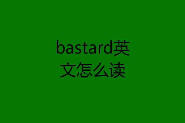 bastard英文怎么读