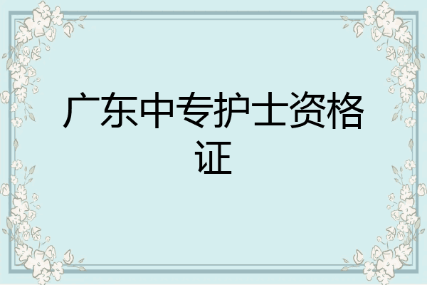 广东中专护士资格证