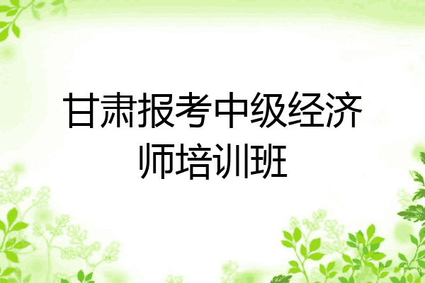 甘肃报考中级经济师培训班