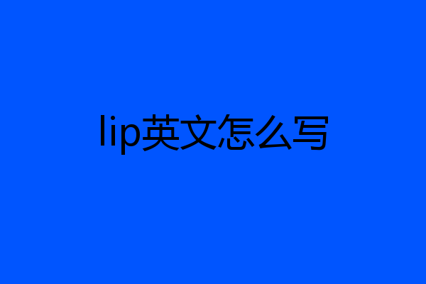 lip英文怎么写