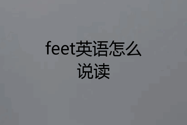 feet英语怎么说读