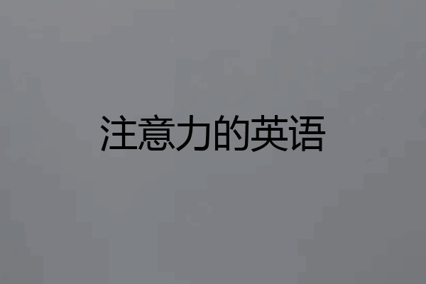 注意力的英语