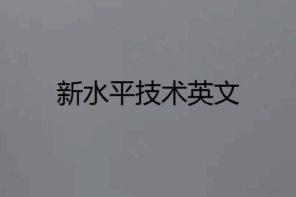 新水平技术英文