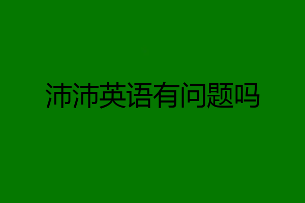 沛沛英语有问题吗