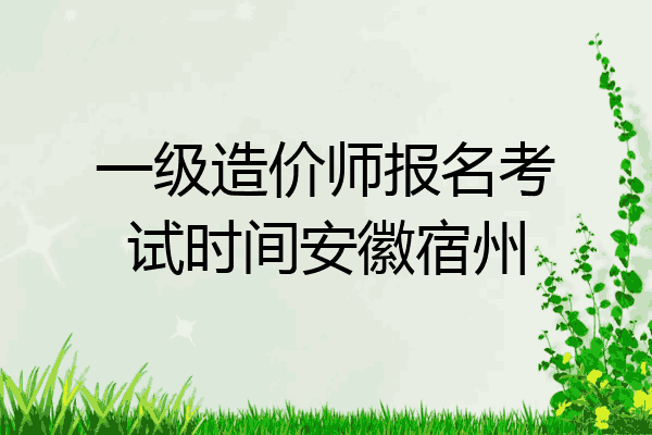 一级造价师报名考试时间安徽宿州