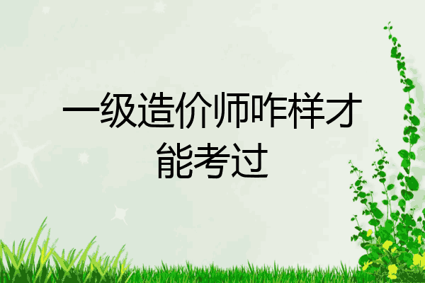 一级造价师咋样才能考过