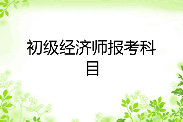 初级经济师报考科目