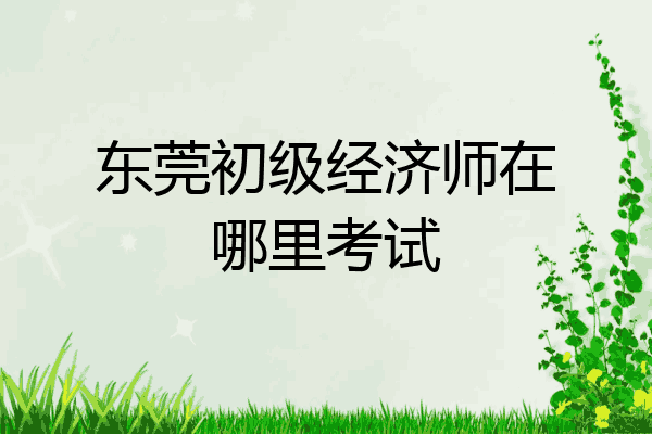 东莞初级经济师在哪里考试